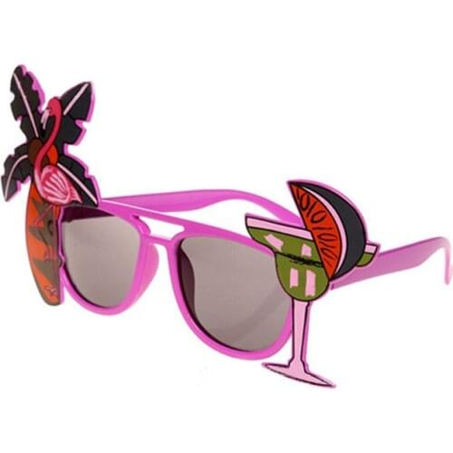 Hawaii Party DIY Eye Glasses Summer Beach Vacation Wine Glass Party Tropical Flamingo Wedding Birthday Decor Pineapple Galsses