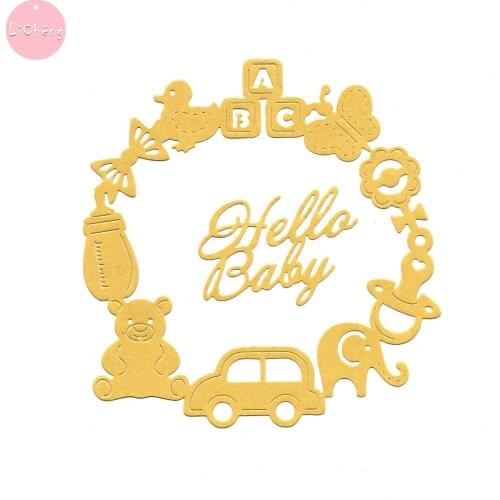 Hello Baby Slimline Cutting Dies Scrapbooking Embossing Folders for Card Making Metal Craft Stencils DIY Clear Stamps Dies Cut