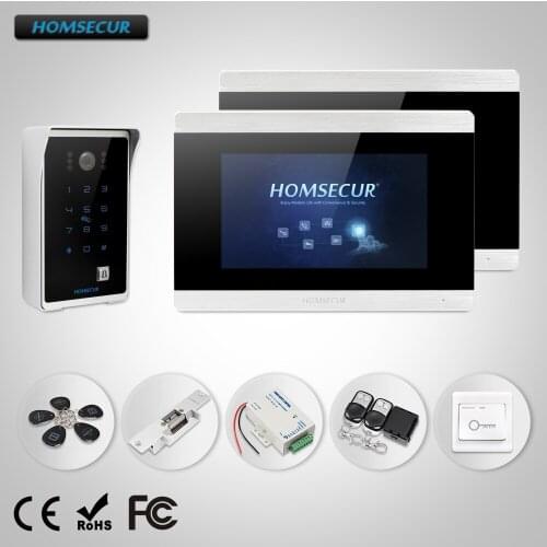 HOMSECUR 7" Video Door Phone Intercom System Electric Strike Lock Set Included 800TVL IR Night Vision BC081 + BM715-S
