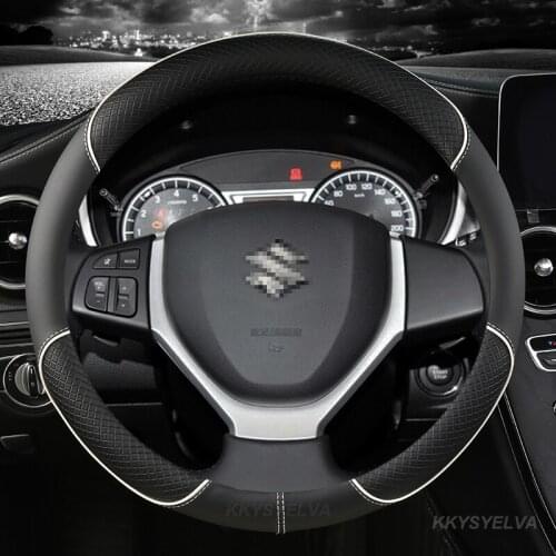 Microfiber Leather Car Steering Wheel Cover 38CM for Suzuki Swift Grand Vitara Ertiga SX4 Alto Ciaz Dzire APV S-Cross Ignis