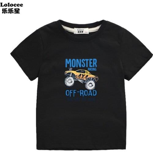 2021 Boys summer T-shirts Adventure Off Road Monster Truck Cartoon Graphic Tshirts Cool Short Sleeve Tops