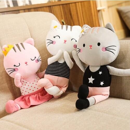 Lovely Cute Stuffed Soft Cat Plush Pillow Kawaii Yoga Cat Soft Plush Toys Kids Children Birthday Gift Dropshipping