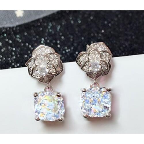 YaYi Fashion Multi-Color Glass Dangle Crystal Women Ancient Silver Color Wear Ear Band Tassel Couples Wedding Long Earrings