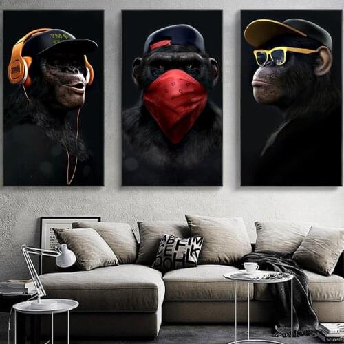 FSBCGT Oil Painting By Number Cool Graffiti Street Music Monkey DIY Picture By Number Kits Drawing On Canvas Home Wall Art Decor