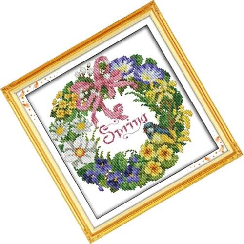 Cross Stitch Kits Garland Pattern Needlepoint For Beginners Home Wall Decor
