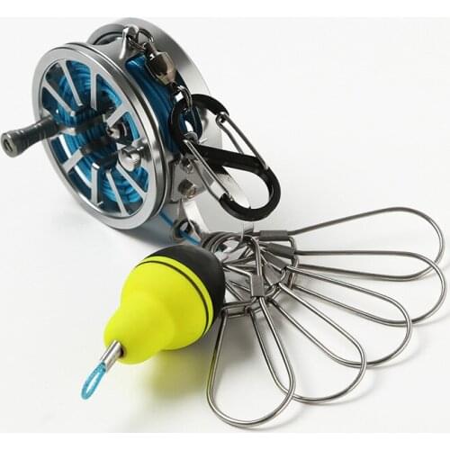 New Fishing Lock Buckle With Reel Stainless Steel Live Fish Locks Belt Fishing Tackle with Floats