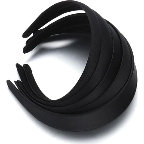 5pcs 1.5/2/2.5/3/4cm Black Fabric Plastic Hairband for DIY Headwear Jewelry Making Accessories Headband Bezel Base Woman Girl
