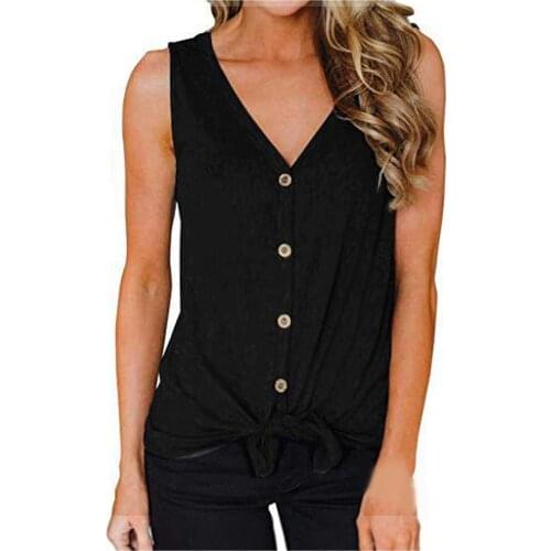 Plus Size Tops For Ladies Blusas Mujer De Moda 2021 Summer Clothes Fashion Womens V-collar Sexy Sleeveless Button Cardigan Top