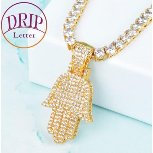 Hand Pendant Necklace Soild Style Mens Plated Hip Hop Jewelry
