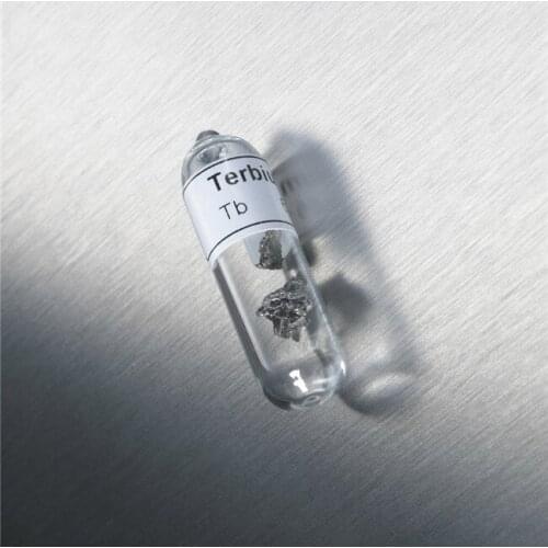 Terbium Rare Earth 99.95% Tb Element Sample sealed tube in sealed vial 1 gram