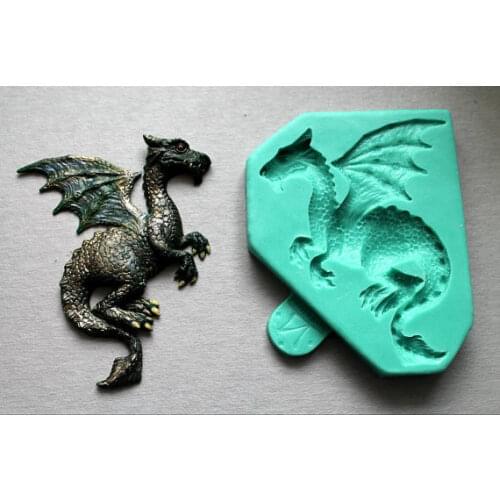 Silicone Mold Dragon Shape Fondant Molds Decorations Candy Mold Clay Moulds Animals Cake Decorated Food Grade for Cke PRZY 001