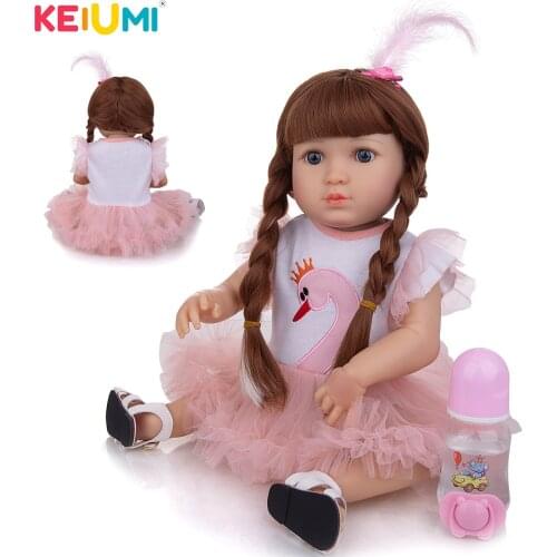 KEIUMI 19 Inch Silicone Baby Dolls Newborn 2021 New Arrival Collection Toy For Kid Gift Children Birthday Surprise