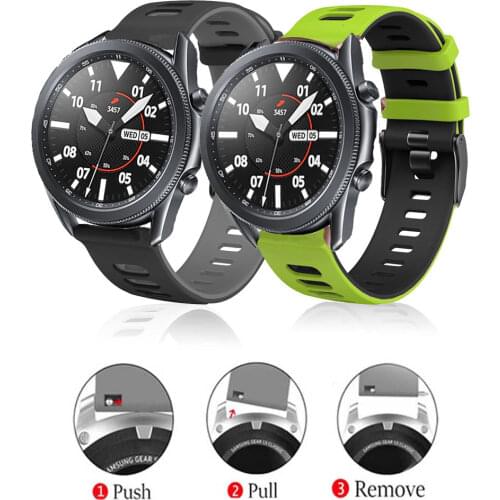 Silicone Band For Galaxy Watch 3 41/45 For galaxy watch 42/46 For huawei GT 42/46 Wristband Accessories Replace