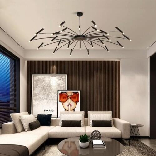 Nordic indoor Led Chandelier Black Pendant Lamp for Living room Bedroom Restaurant LED Hanglamp Foyer Light Home Decor