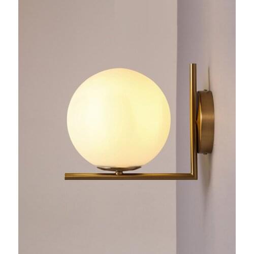 Modern Glass Ball LED Wall Lamp For Home Decor Bedside Reading Bedroom Lights Stairway Restaurant Lighting Lustre