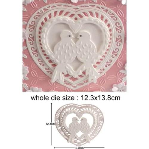 Heart Pigeon frame Metal Cutting Die Stencils for DIY Scrapbooking Album Decorative Embossing Hand-on Paper Craft Cards
