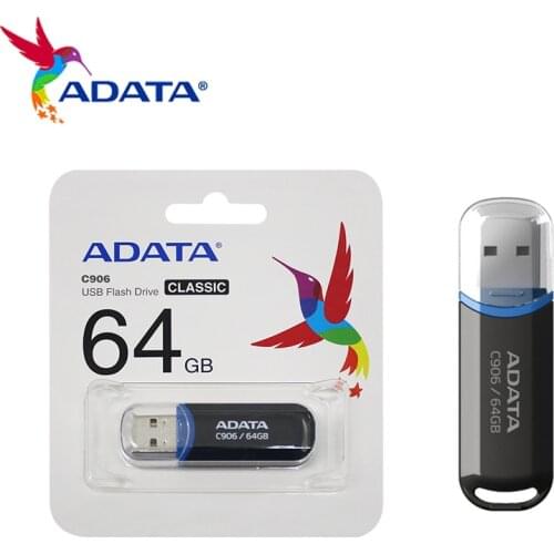 100% Original Adata C906 USB Flash Drive CLASSIC 64GB High Speed USB 2.0 Memory Stick Pendrive Mini U Disk For Computer PC
