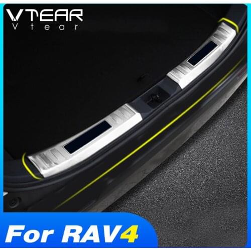Vtear For Toyota Rav4 Xa50 2019 2020 Accessories Stainless Steel Rear Bumper Protector Sill Trunk Tread Plate Cover Car Styling