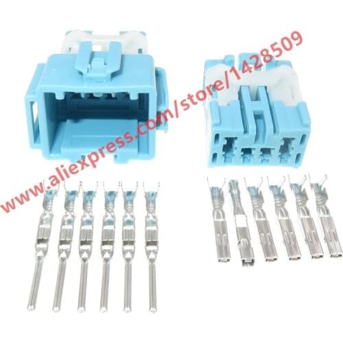 10 Sets 6 Pin Auto Light Power Socket Car Lamp Wire Female Male Plugs For Honda 6098-1373 6098-1377