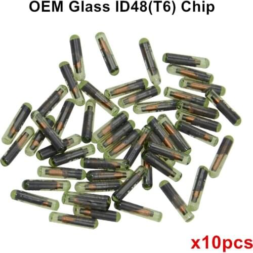 10pcs/lot Car Key Glass Transponder OEM glass ID 48 Chip T6 Crypto Unlocked Chip For VW Audi Seat Skoda Porsche