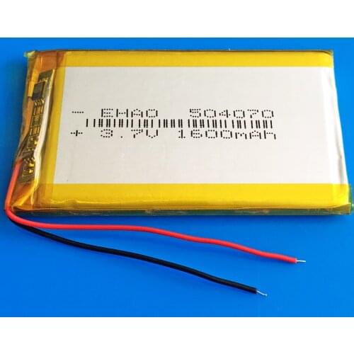3.7V 1600mAh 504070 polymer lithium li-po Rechargeable battery for MP3 GPS DVD bluetooth recorder e-book camera Speaker keyboard