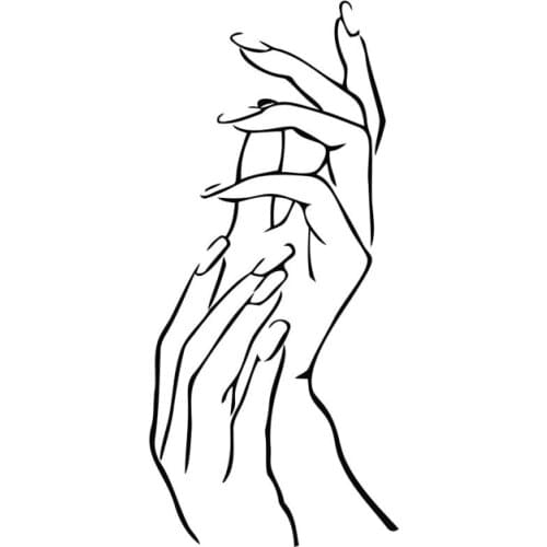 9.1cm*20cm Woman Female Girl Hands Spa Fashion Car Sticker Vinyl Decals Black/Silver S6-3237