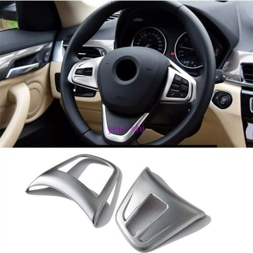 ABS Chrome Car Steering Wheel Button Decoration Trim Covers Car-styling For BMW 2 Series Tourer Car 218i 220i BMW 2016 2017 X1