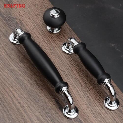 KK&FING American Black Solid Zinc Alloy Cabinet Door Handles Drawer Knobs Kitchen Cupboard Door Pulls Fashion Furniture Handle