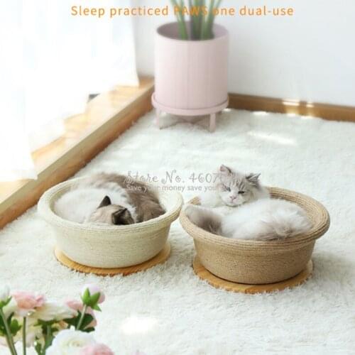 Sisal Cat Scratching bed Cats Hemp House Bed Kitten Sisal Playing Scratching Board Interactive Climber Scratcher Toys
