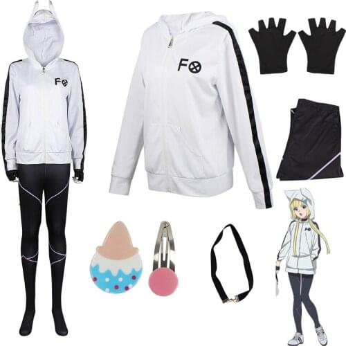 Anime Kemono Jihen Kon Cosplay Costume Baseball Jacket Uniform White Hoodies Pant Glove Set Halloween Carnival Suit for Adult