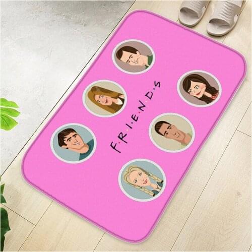 Friends TV Show Bath Mat PINK BLACK Bathroom Mats Entrance Door Mat Hogar Kitchen Carpet in the Living Room Bedroom Rugs Floor
