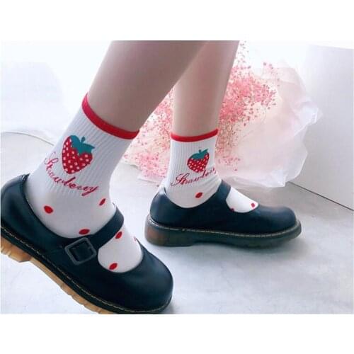 Lovely Sweet Strawberry Cotton Female Socks Cute Kawaii Socks Lolita Girls Princess Women Fashion Socks B711