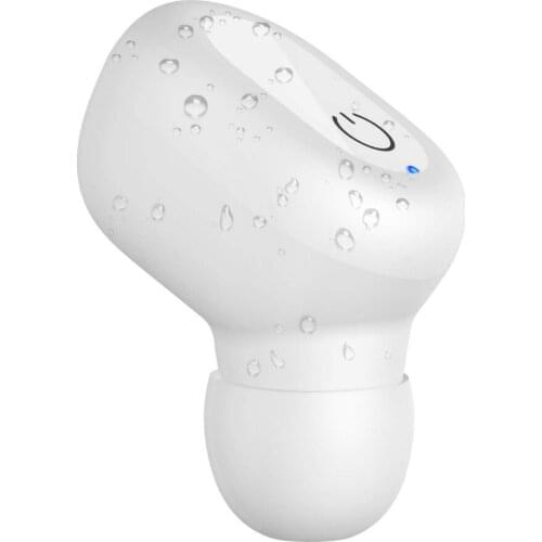 Mini Bluetooth Earbud, Single Smallest Wireless Earbud Headset Earphone Car Headset with Clear Microphone-White