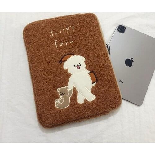 Fashion Korean Dog for Ipad Sleeve Case Bag for Ipad Pro Mini 3 4 5 10.2 Air 3 10.5 Pro 11inch Bear Tablet Inner Handbag Pouch