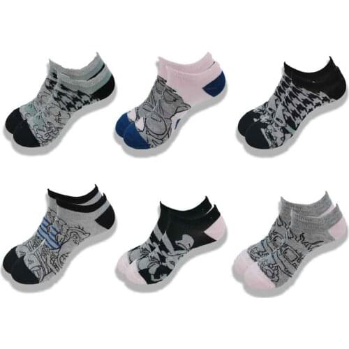 Cartoon Cartoon Cotton Boat Socks for Men and Women Popular Elements Patterns Personality Creativity Fashion and Comfort