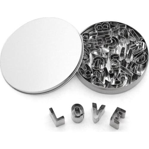 Stainless Steel 26 Alphabet Letter Cookie Cutters Mold Biscuit Number Cutter Set Cake Decorating Moulds Fondant Cutter Set