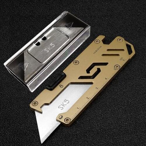 Paper Cut Utility Knifes Stainless Steel Cutting Knifes Quick-Change Blade Household EDC Office Supplies Stationery Send 5 Blade