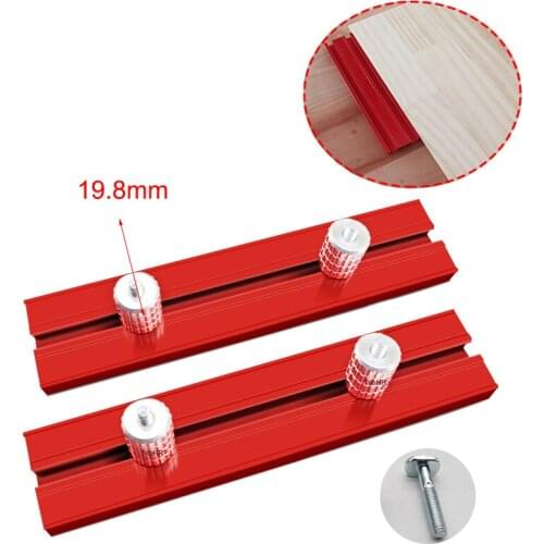 16/18/20mm Dog Hole Baffle Plate Planing Stop Board Woodworking Bench Auxiliary Clamp Workbench Table Aluminum toohr DIY Tools