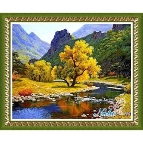 Nature canvas 3d diy beadwork 2768R - Square diamond mosaic painting Diamond embroidery cross stitch