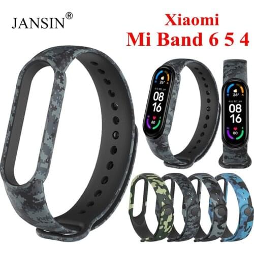 Camouflage Strap For Xiaomi Mi Band 6 5 4 Silicone Wristband Bracelet Replacement For Xiaomi Band 6 MiBand 5 4 Sport Watchband