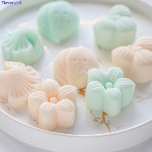 Four Cavities Muti-pattern Handmade Soap Silicon Molds Flexible Silicone Soap Making Supplies Fondant Cake Mold Chocolate Mold