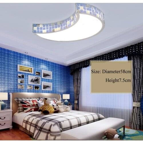 Mediterranean LED Bedroom Ceiling Lamp 36W Led Strips Warm Romantic Girl Princess Children Room Moon Lighting Originality