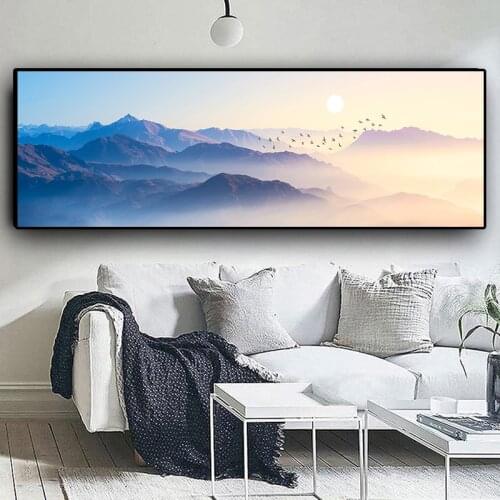 Sunsets Natural mountain Abstract Painting Wall Art Pictures Painting Wall Art for Living Room Home Decor (No Frame)