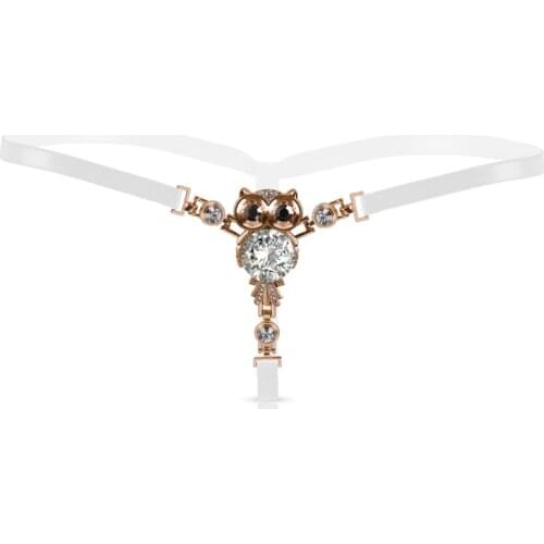 Adults Open Crotch Panties With Diamond Owl Sexy Lingerie Thongs Erotic Women Micro Mini G-string Bikini Crotchless Underwear