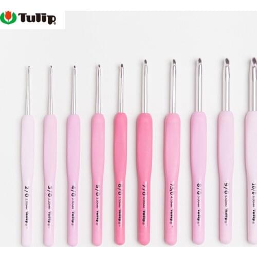 Japan Tulip TER/TEL ETIMO Pink Crochet Hook Pink Resin handle Knitting Needles Original authentic Imported from Japan 0.4-6.5mm