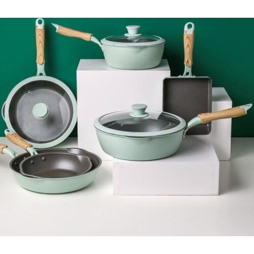 Japanese household kitchen frying pan non stick pancakes fried egg steak pot electromagnetic stove gas cooker set wok