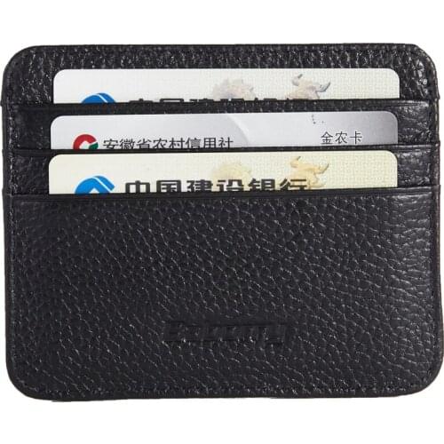 Genuine Leather RFID Proof Mens Theft Protection Ultra Thin Card Holder High Quality Small Wallet Cash Pouch Short ID Holders