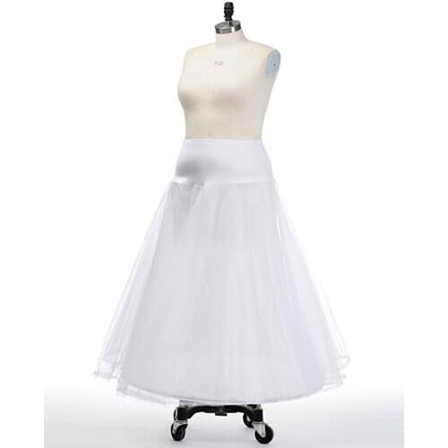 Bridal 1 Hoop Petticoat Long A Type Tulle Skirts Womens Underskirt For Wedding Dress Lolita