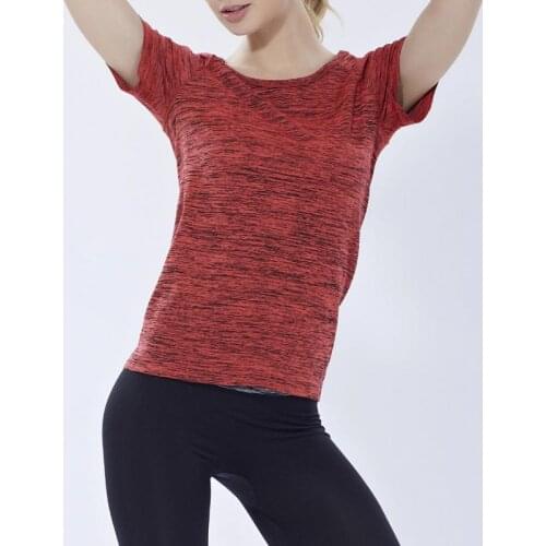 Women Summer Short Sleeve Running T-shirts Breathable Quick Dry Solid Color All Match Fitness Sports Tee Shirts Tops Workout Top