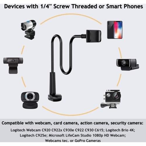 1 Set Multifunction Camera Gooseneck Desk Mount Portable Adjustable Phone Clamp Bracket Lazy Stand